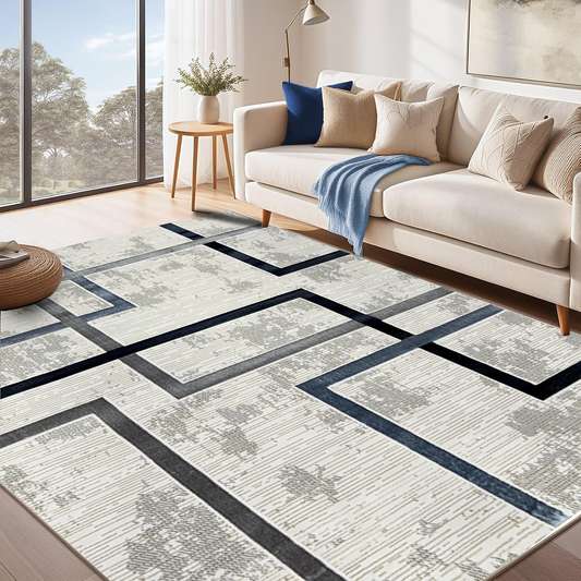 Covor, Palermo, Albastru, Living, Dormitor, Modern - 02361A