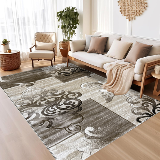 Covor, Marco Exclusive, Bej/Maro, Living, Dormitor, Floral - 01902A