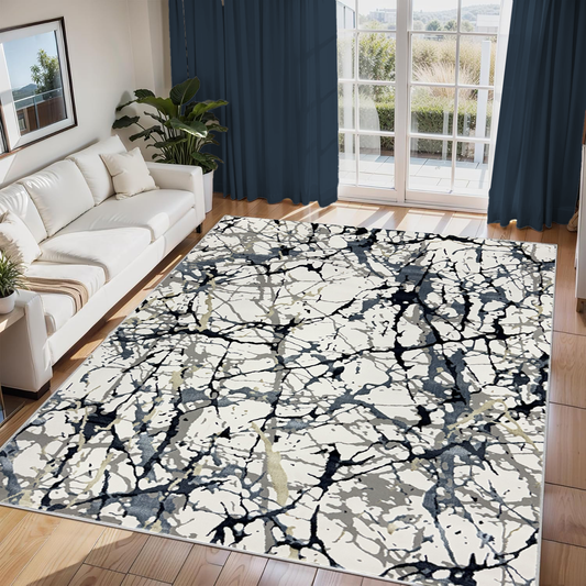 Covor, Palermo, Albastru, Living, Dormitor, Modern - 02355A