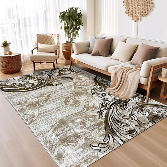 Covor, Marco Exclusive, Bej/Maro, Living, Dormitor, Floral - 01903A