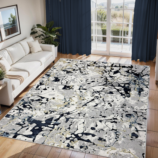 Covor, Palermo, Albastru/Galben, Living, Dormitor, Modern - 2351A