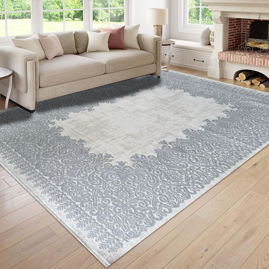 Covor, Sardes, Bej/Gri, Living, Dormitor, Elegant - 02152A