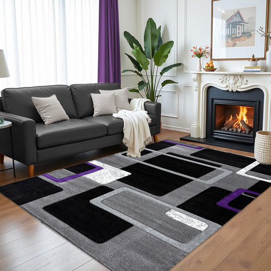 Covor, Camelia, Lila/Gri, Living, Dormitor, Modern - 01201D