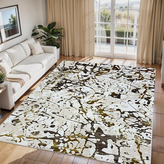 Covor, Palermo, Galben/Gold, Living, Dormitor, Modern - 02351A