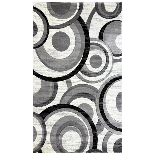 Covor, Polo, Negru/Gri, Living, Dormitor, Modern - 02708A