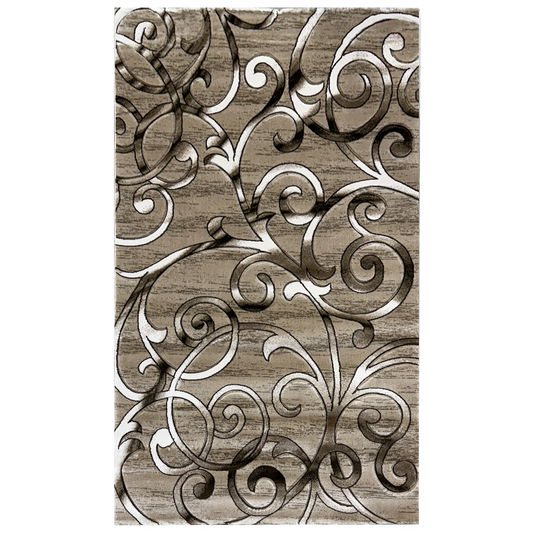 Covor, Marco Exclusive, Bej/Maro, Living, Dormitor, Floral - 01907A