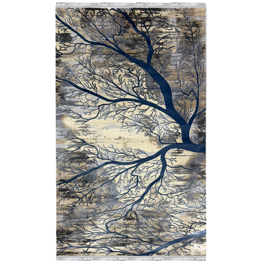 Covor, Queen, Albastru/Bej, Living, Dormitor, Modern - 02851A