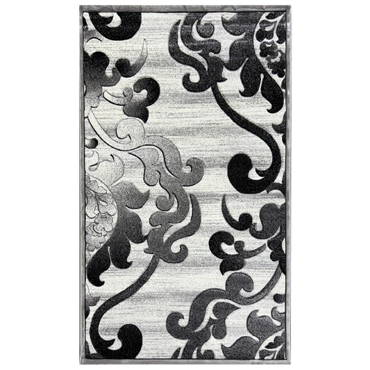 Covor, Polo, Gri/Gri, Living, Dormitor, Floral - 02704A