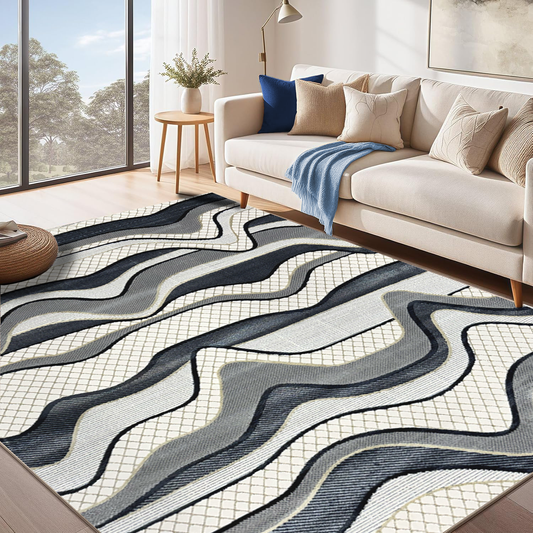 Covor, Palermo, Albastru, Living, Dormitor, Modern - 02358A